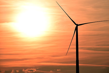 silhouette of windmill during sunset thumbnail