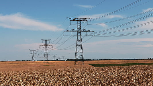 black electric tower under blue sky at daytime thumbnail