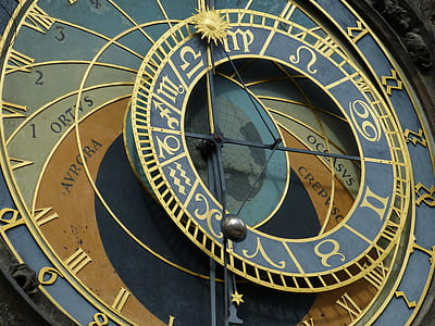 gray and brown horoscope clock thumbnail