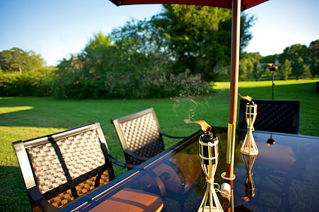 brown patio set at daytime thumbnail