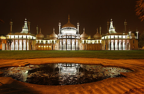 white painted palace during nighttime thumbnail
