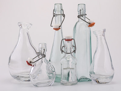 clear glass bottle and carafe lot thumbnail