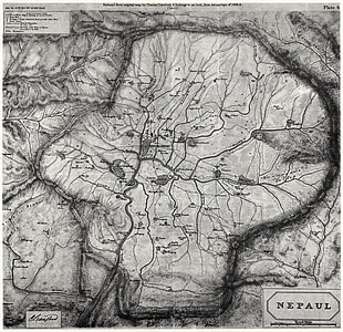 Map of Kathmandu, 1802 in Nepal thumbnail