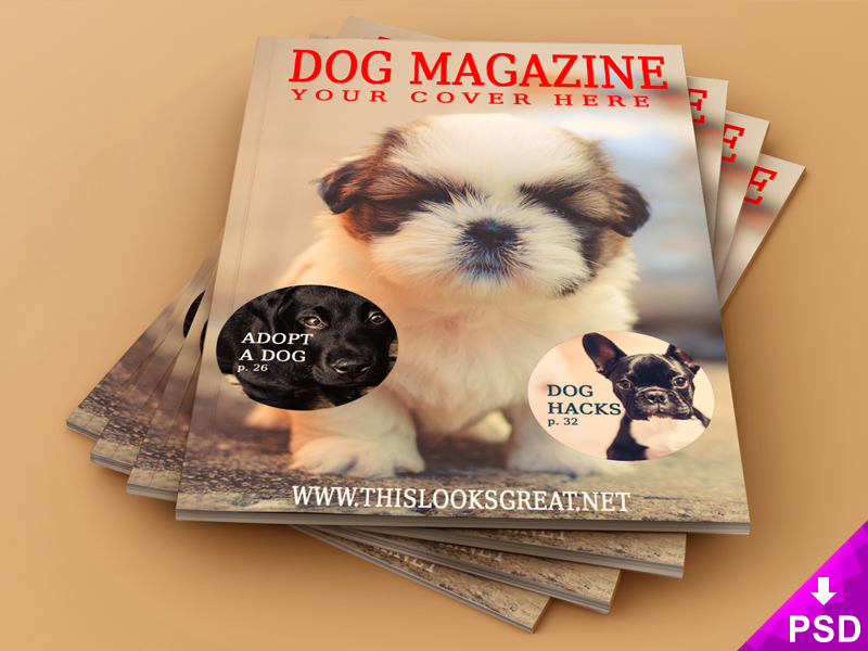 Pet Magazine Mockup psd file
