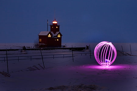 purple LED ball light on field thumbnail