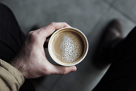 coffee filled white ceramic cup thumbnail