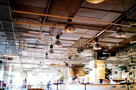 white ceiling fan and light on warehouse thumbnail