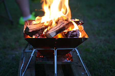 selective focus photography of burned wood on grill thumbnail