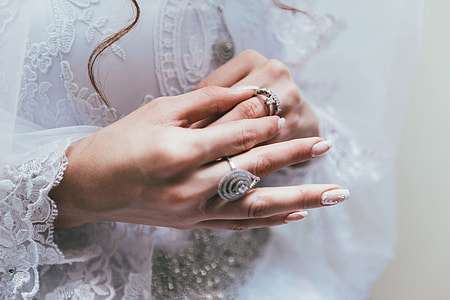 person holding silver-colored ring on hand thumbnail