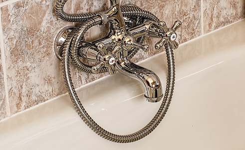 stainless steel faucet with water connector hose thumbnail