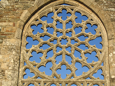 rose window, languidou chapel, france, plovan, brittany, 12th century thumbnail