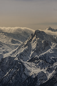 snowy mountain under cloudy sky thumbnail