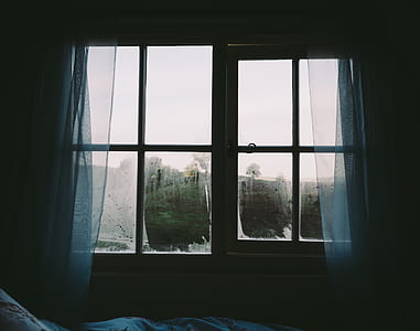 bedroom, window, curtains, dark thumbnail