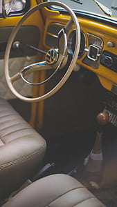 yellow Volkswagen car interior thumbnail