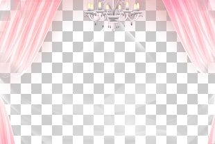 Textile Floor Pink Angle Pattern, Romantic pink curtain, beige and white chandelier near pink curtain illustration PNG clipart