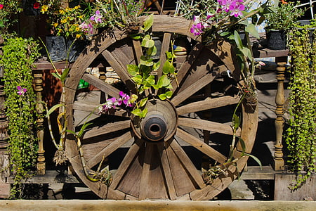 brown wooden wagon wheel thumbnail