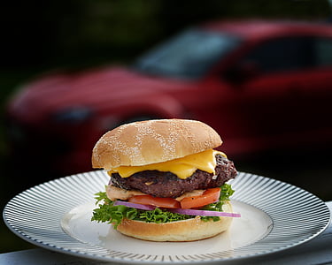 burger on plate thumbnail