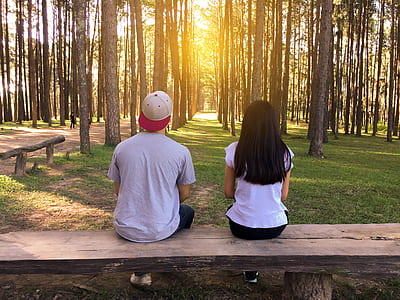 bench, landscape, man, couple thumbnail