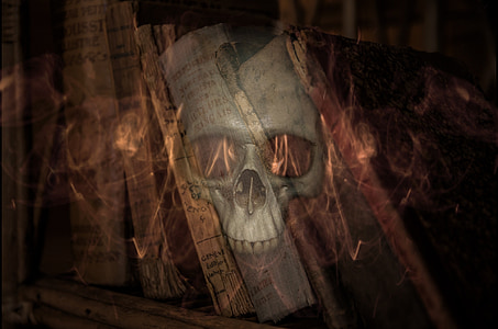 witching hour, skull and crossbones, books, fire, creepy, horror thumbnail