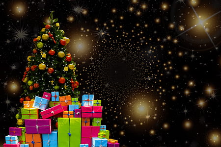 Christmas tree with gift box lot thumbnail
