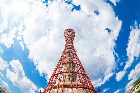 architectural photography of red tower thumbnail