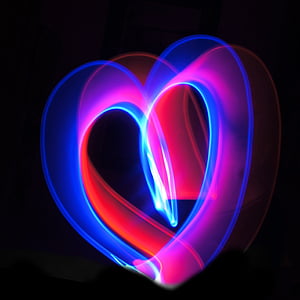 blue and pink heart light drawing illustration thumbnail
