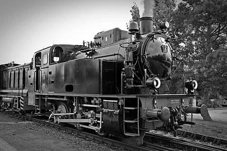 grayscale photography of train thumbnail