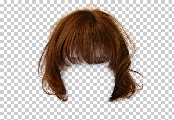 Hairstyle Wig Bangs Hair Short Brown Wig Illustration Png