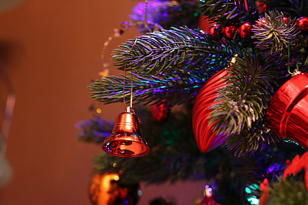 red bell Christmas decor closeup photo thumbnail