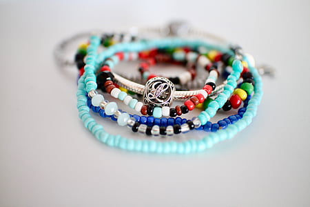 selective focus photography of beaded accessory lot thumbnail