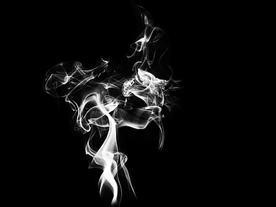 Smoke, Background, Abstract, eddy, black, white thumbnail