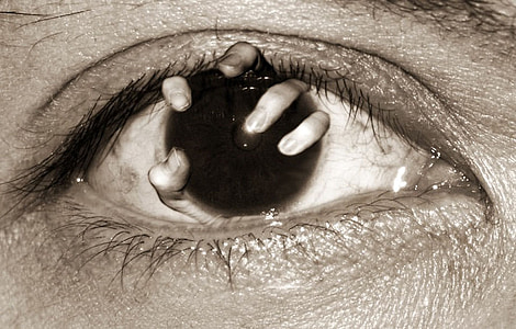 horror, nightmare, blindness, grasping, eye, macro thumbnail