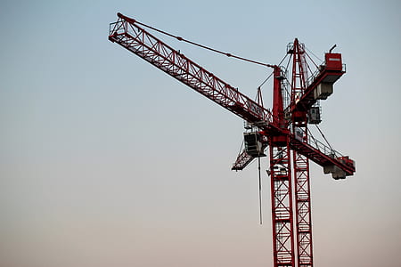 red and gray tower crane thumbnail