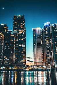 city buildings during nighttime thumbnail