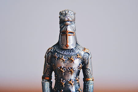 selective focus of gray metal knights figure thumbnail