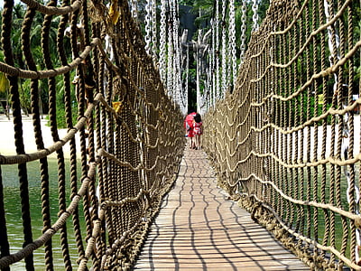 person walking on hanging brige thumbnail