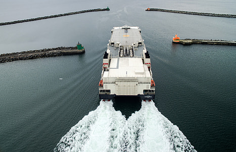 Boat in Roenne Harbor, Denmark thumbnail