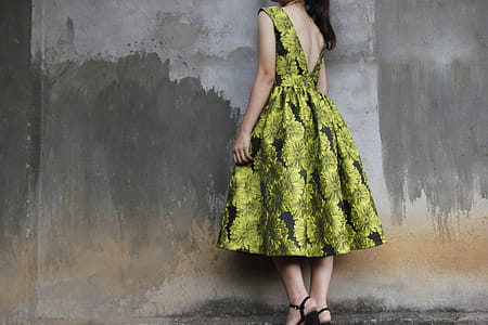 Photography of a Woman Wearing Green Dress thumbnail