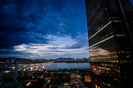 high angle photo of lighted city thumbnail