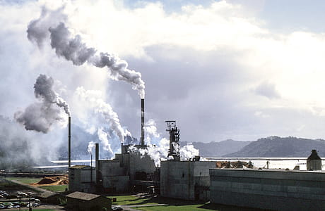 Smoke coming out from the reactors of Humboldt Bay Nuclear Power Plant in Eureka, California thumbnail