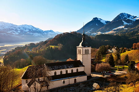 white and black monastery thumbnail