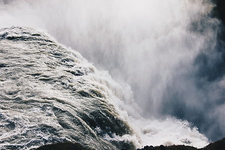 aerial photography of water falls thumbnail