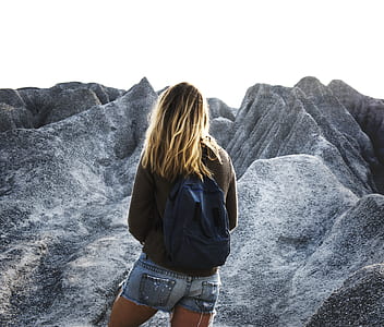 woman wearing blue denim micro shorts thumbnail