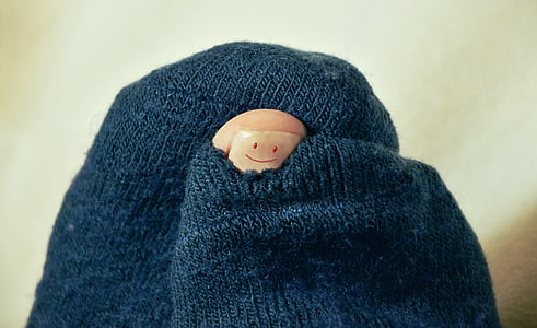 closeup photo of black sock with toe thumbnail