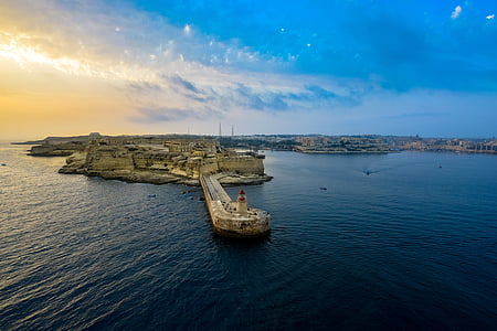 aerial photography of concrete sea dock thumbnail