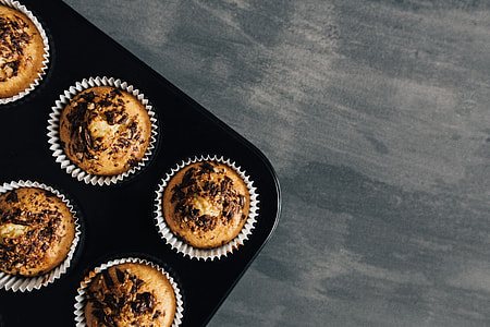 Homemade chocolate chip muffins thumbnail