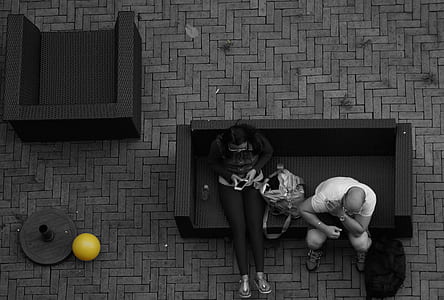 black-and-white, people, woman, dark thumbnail