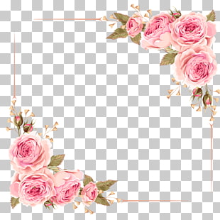 Wedding invitation Flower Rose Pink , Rose Border, pink rose flower digital photo frame PNG clipart