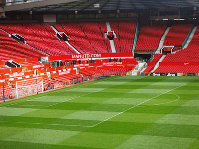 soccer stadium with red bleachers thumbnail