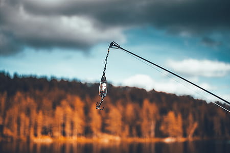 selective focus of fishing hook thumbnail
